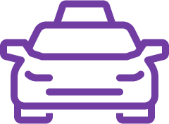 Taxi Icon eines Taxis, stellvertretend auch für Mietwagen